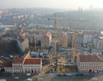 Stavba Rezidence Na Plzeňce je v plném proudu